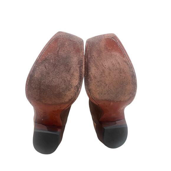 Tony Lama Ladies Santa Fe Bark Wingtip Vaquero VF6004 Cowboy Boots Size 6B Brown - Picture 8 of 9